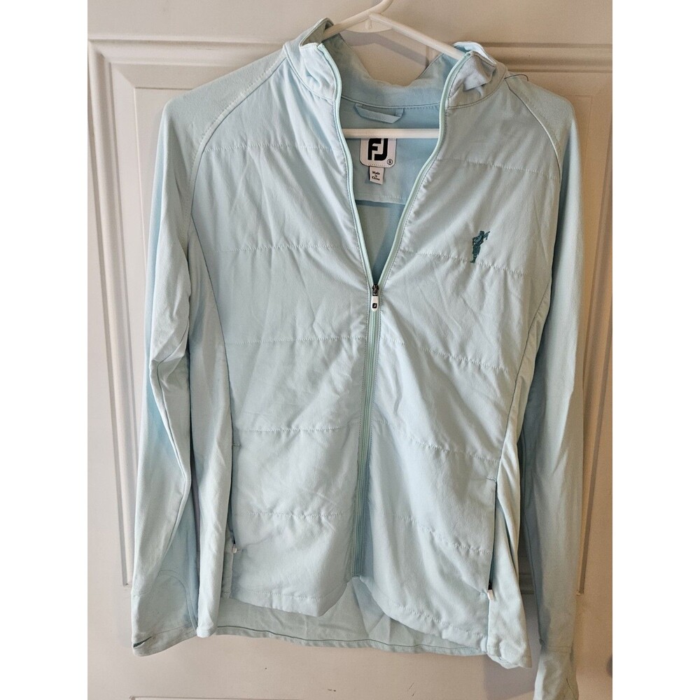 FootJoy Women's Light Blue Full Zip Golf Jacket S Lightweight Pockets